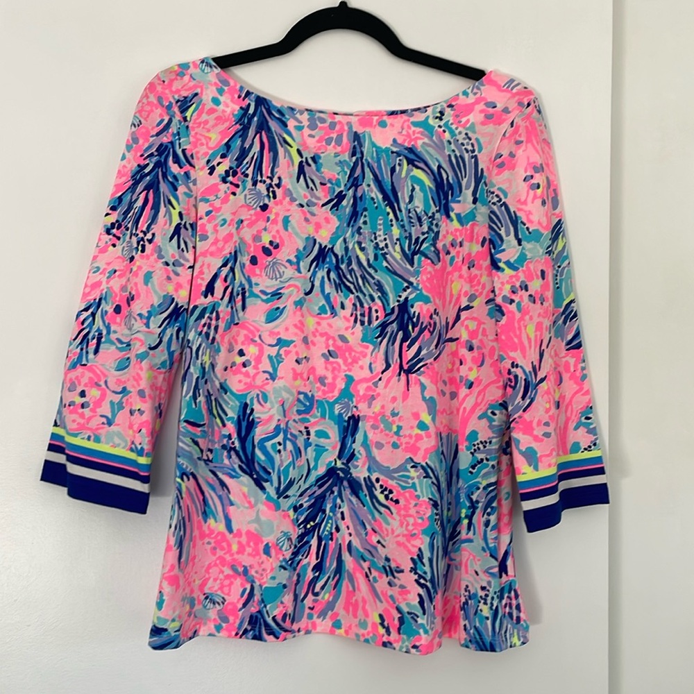 Lilly Pulitzer Waverly Top Fan Seas - Small